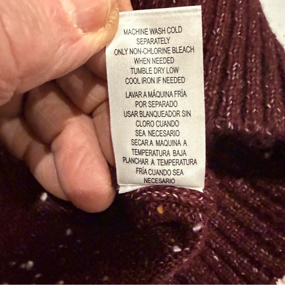 Original Weatherproof Vintage Fair Isle Sweater Burgundy/Grey Women’s Size Large - Picture 8 of 8